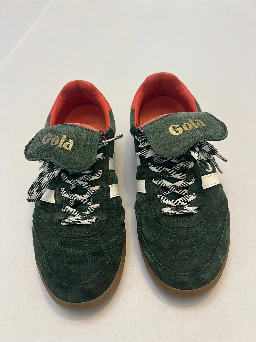 GOLA STADIA SUEDE 86 SNEAKER IN GREEN AND WHITE WOMENS SIZE 8 - Picture 3 of 12